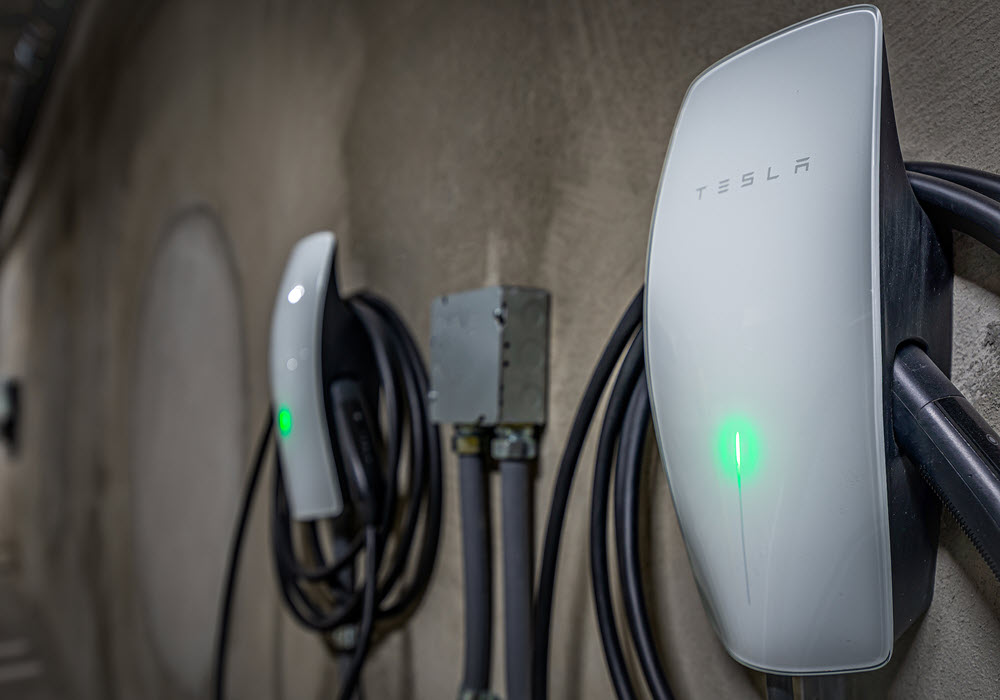 Tesla's electric vehicle chargers.